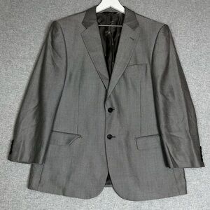 Prontomoda Blazer Mens 42R Gray Silk Wool Cashmere Herringbone Italy Jacket Suit